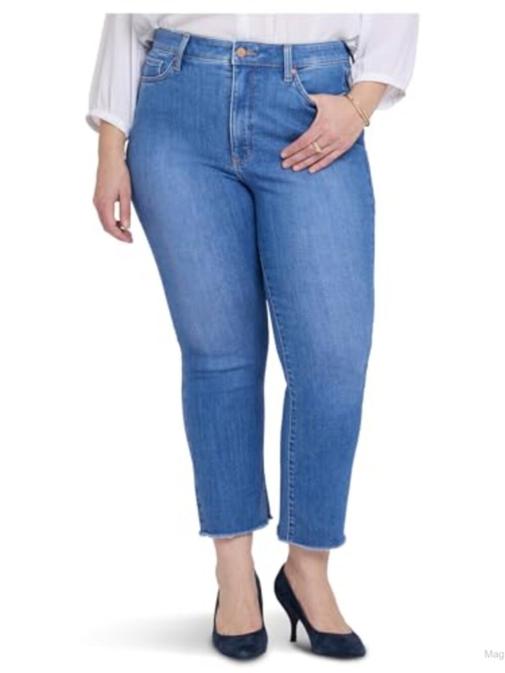 Women's Plus Size Billie Mini Bootcut Ankle Jeans Fray Hem High Rise